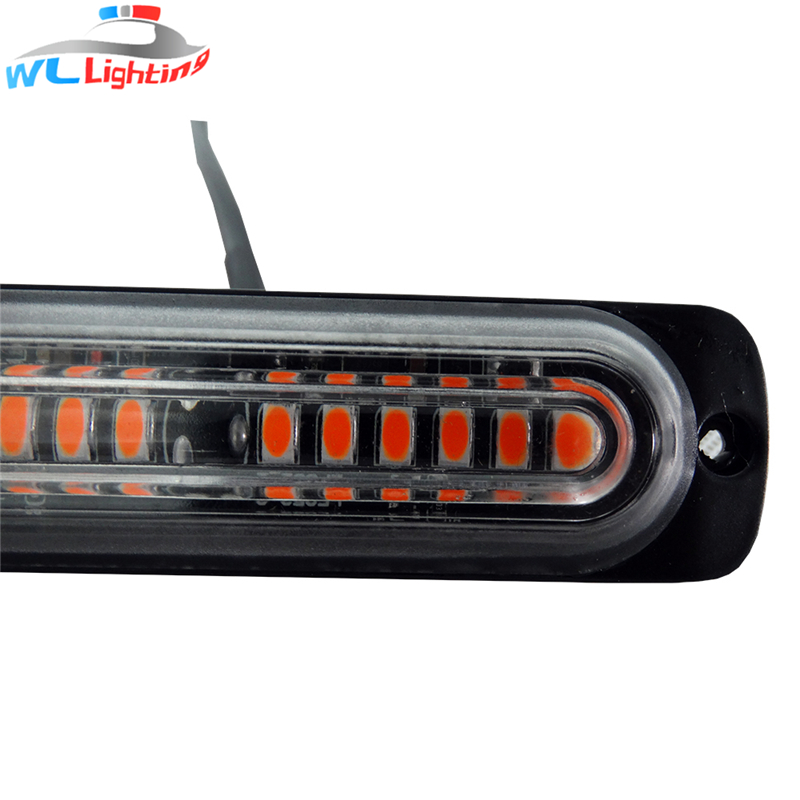 SMD 12V 24V 6W montaje en superficie 12 LED Mini luz estroboscópica Advertencia Parrilla Parrilla